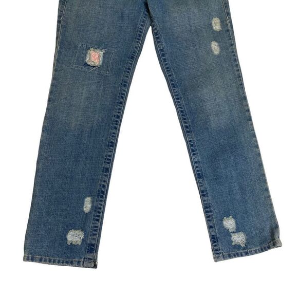 VTG L.E.I. Premium Patches Rose Straight Jeans Sz 11 - Picture 3 of 13
